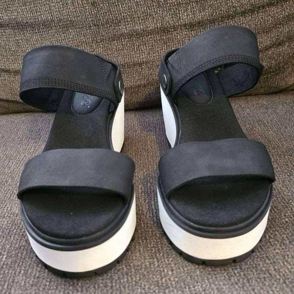Black and White Platform Sandals